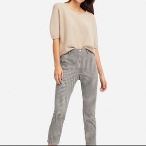 Uniqlo checkered herringbone black white skinny pants leggings XS 24 / 25